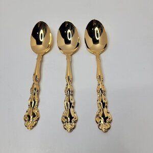 Oneida Community Gold Beethoven Golden Electroplate Flatware Set of 3 Spoons